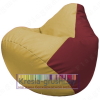 Бескаркасное кресло мешок Груша Г2.3-0821 (охра, бордовый)